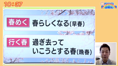 春 のつく言葉 最近の放送 石川さん情報live リフレッシュ